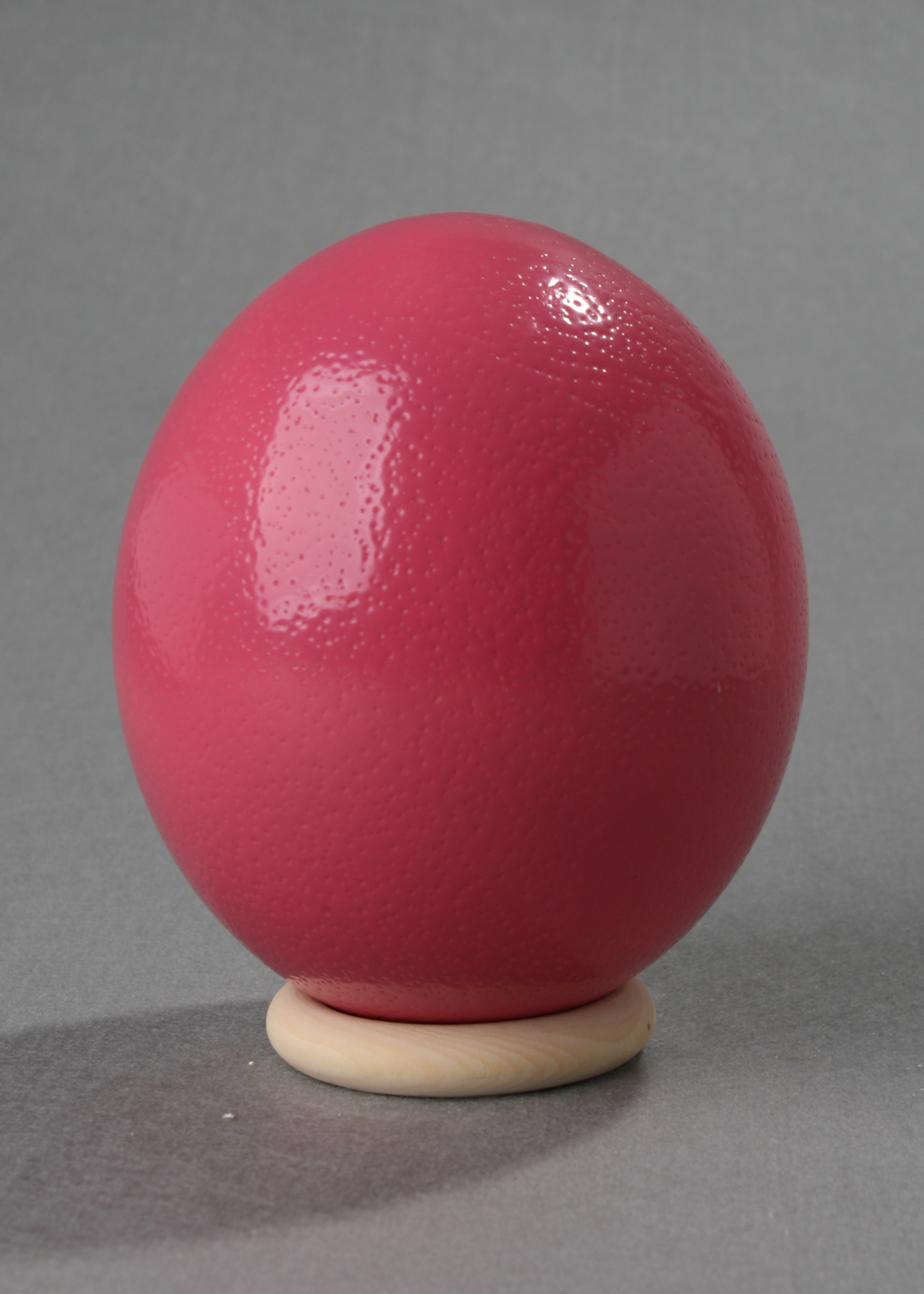 Ostrich Egg mit Holzständer berry blush white