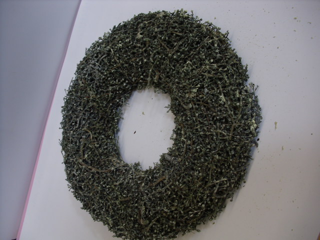Vine Cluster Ring flach 28 cm green frosted